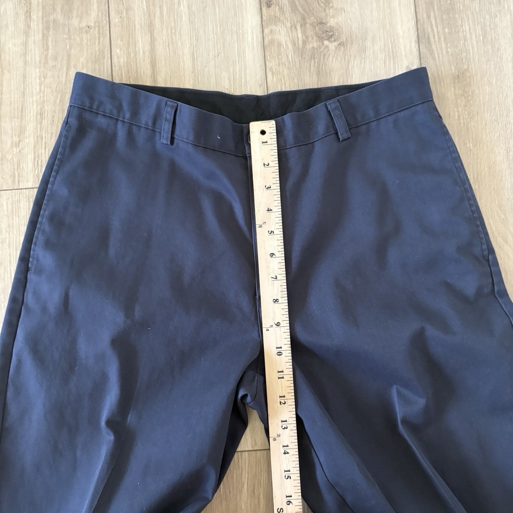 LL Bean Mens Classic Fit Blue Chino Flat Front Pants Size 33x34 Preppy Office - Picture 4 of 8
